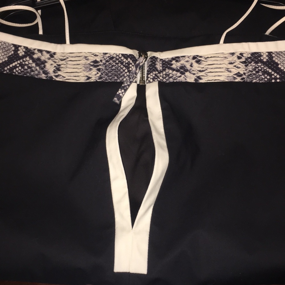 Helmut Lang Poplin Short Shift Dress Python Trim - image 7